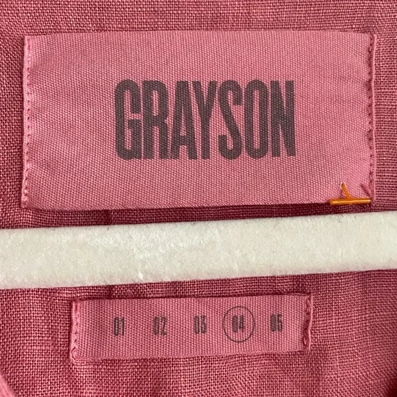 Frank&Eileen Grayson Pink 100% Linen The Artist Short Sleeve Full Length Dress L - Picture 8 of 14